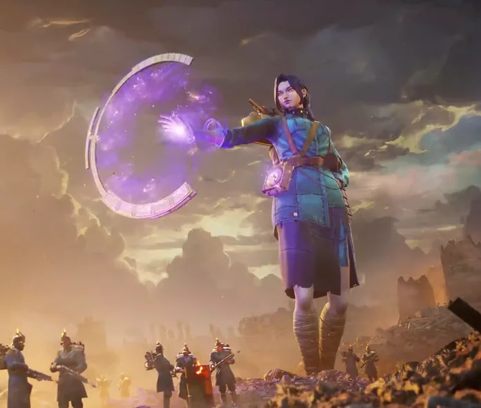Elaris on her Giant screen in the game