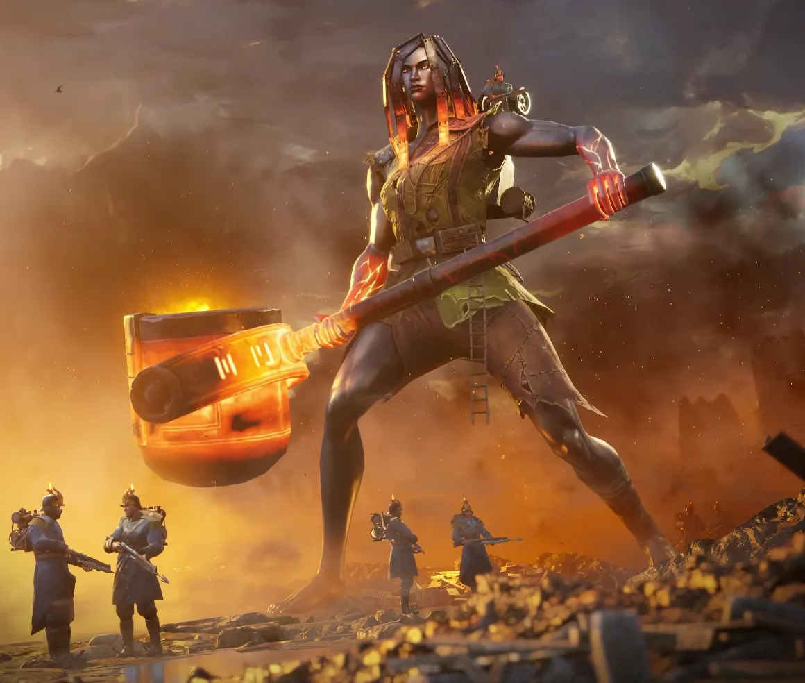 Iron Sister, splash art from the game's Giant screen